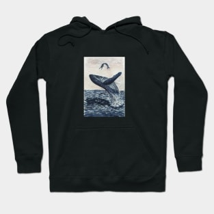 The Mermaid and the Whale Watercolour Painting Hoodie